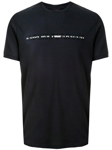 Imagem de: Camiseta Emporio Armani Preta com Logo Bicolor
