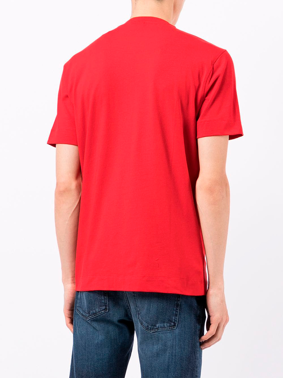 Imagem de: Camiseta Emporio Armani Vermelha com Estampa Bicolor