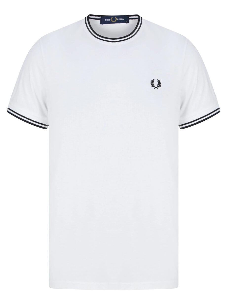 Imagem de: Camiseta Fred Perry Branca com Logo