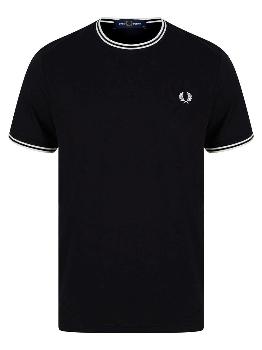 Imagem de: Camiseta Fred Perry Preta com Logo