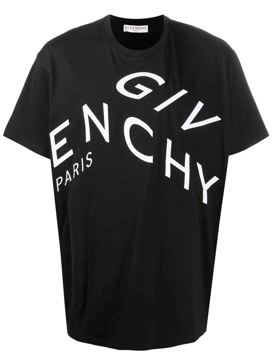 Imagem de: Camiseta Givenchy Preta com Logo Abstrato
