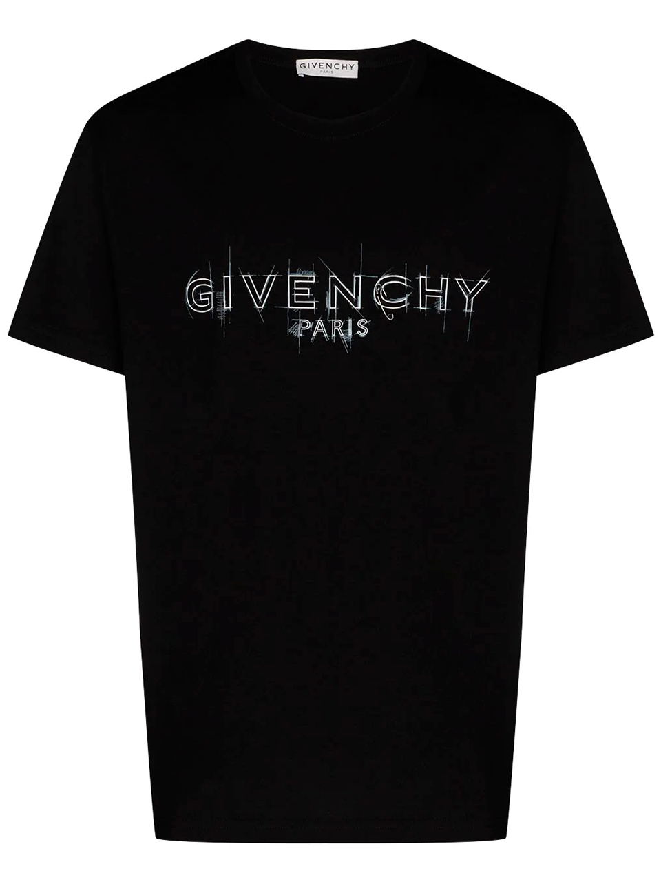 Imagem de: Camiseta Givenchy Preta com Logo Riscado