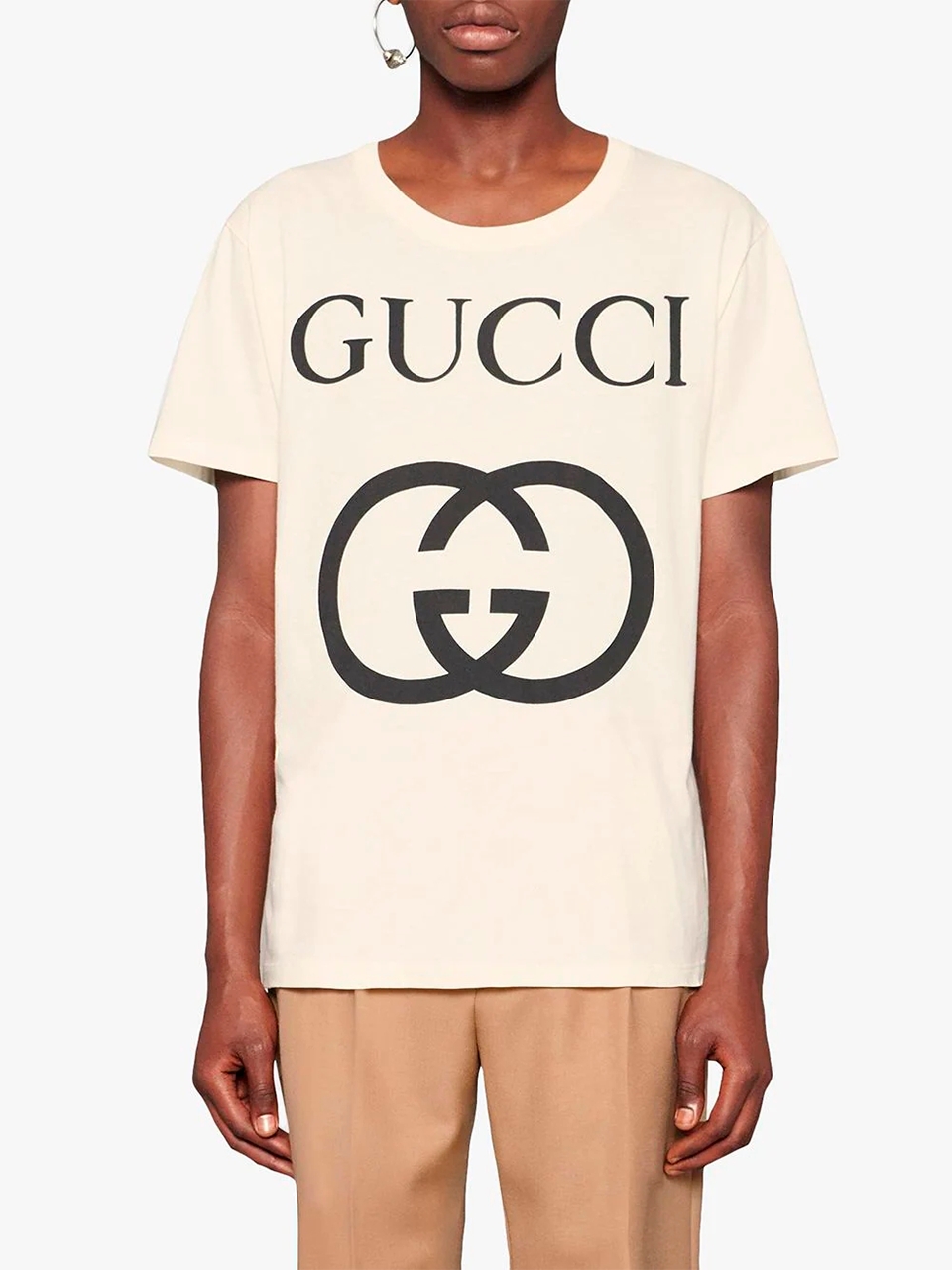 Imagem de: Camiseta Gucci Oversized Branca com Interlocking G