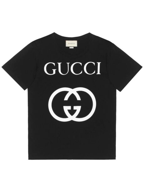 Imagem de: Camiseta Gucci Oversized Preta com Interlocking G