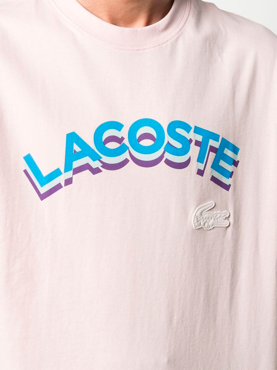 Imagem de: Camiseta Lacoste Rosa com Estampa