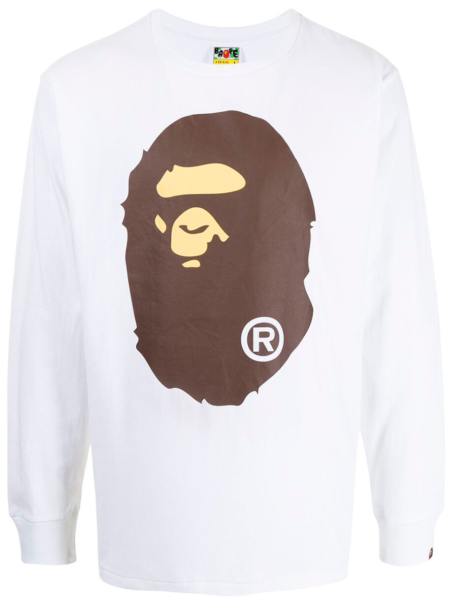 Imagem de: Camiseta Manga Longa BAPE Branca com Logo