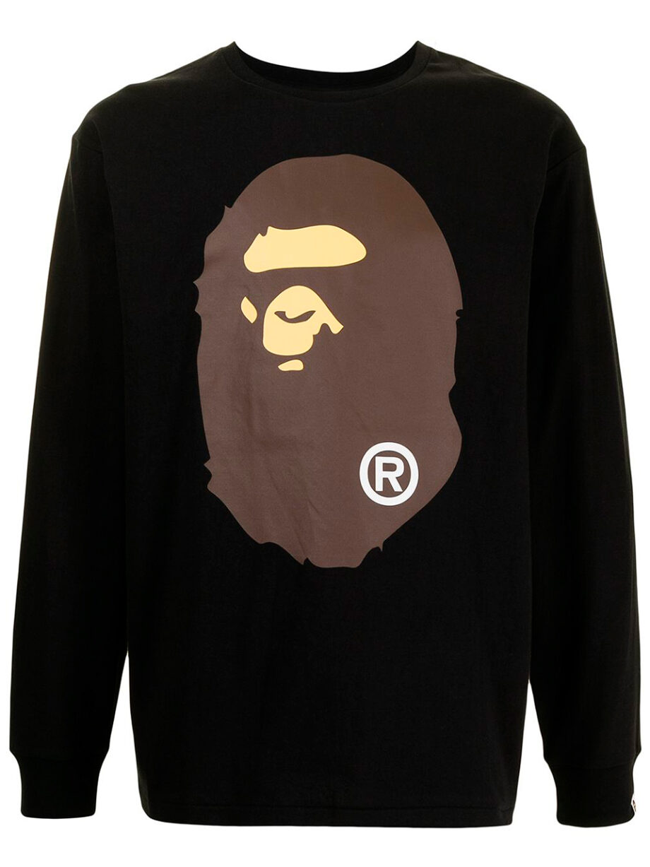 Imagem de: Camiseta Manga Longa BAPE Preta com Logo