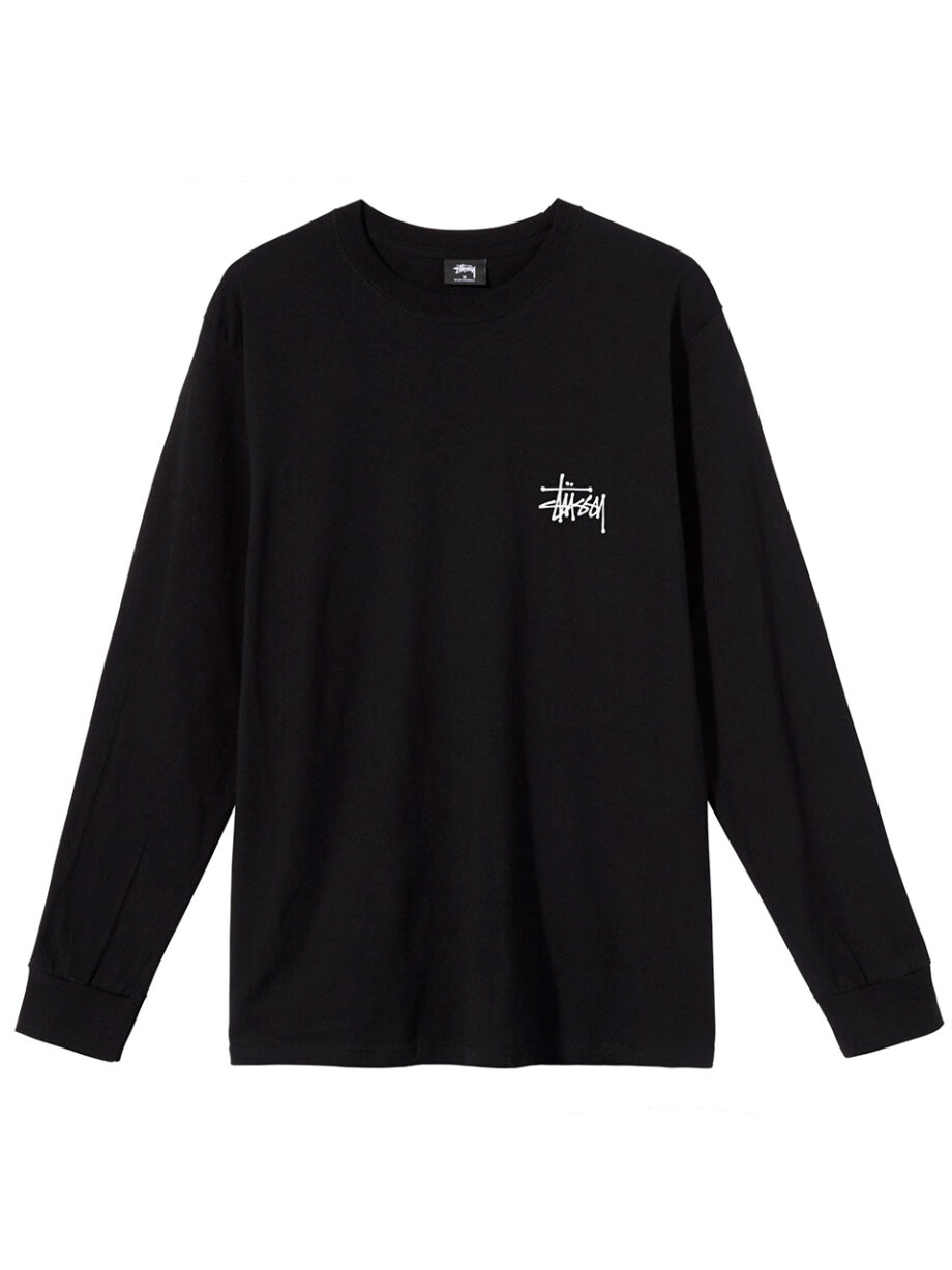 Imagem de: Camiseta Manga Longa Stussy Preta Básica