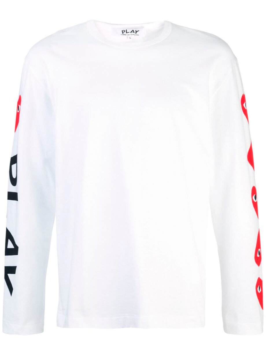 Imagem de: Camiseta Manga Longas Comme Des Garçons Play Branca