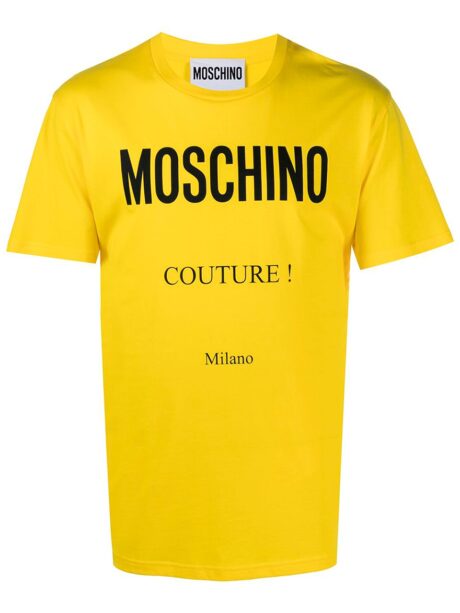 Imagem de: Camiseta Moschino Amarela com Logo Couture Preto