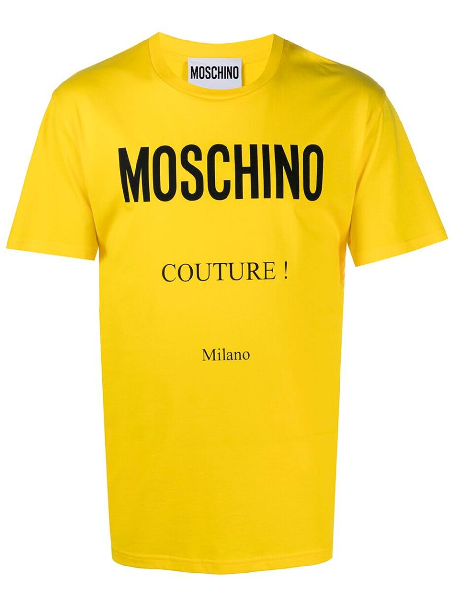 Imagem de: Camiseta Moschino Amarela com Logo Couture Preto