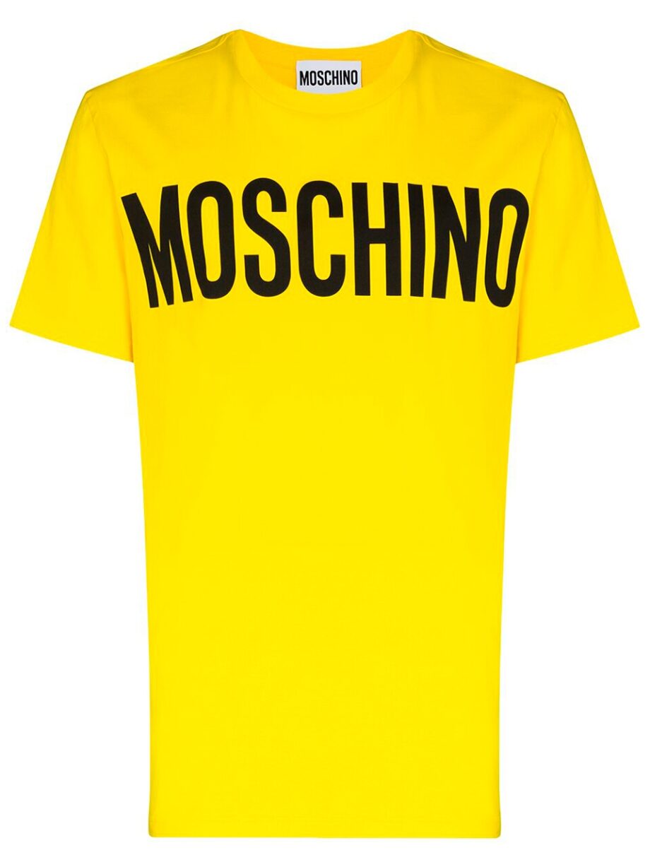 Imagem de: Camiseta Moschino Amarela com Logo Preto