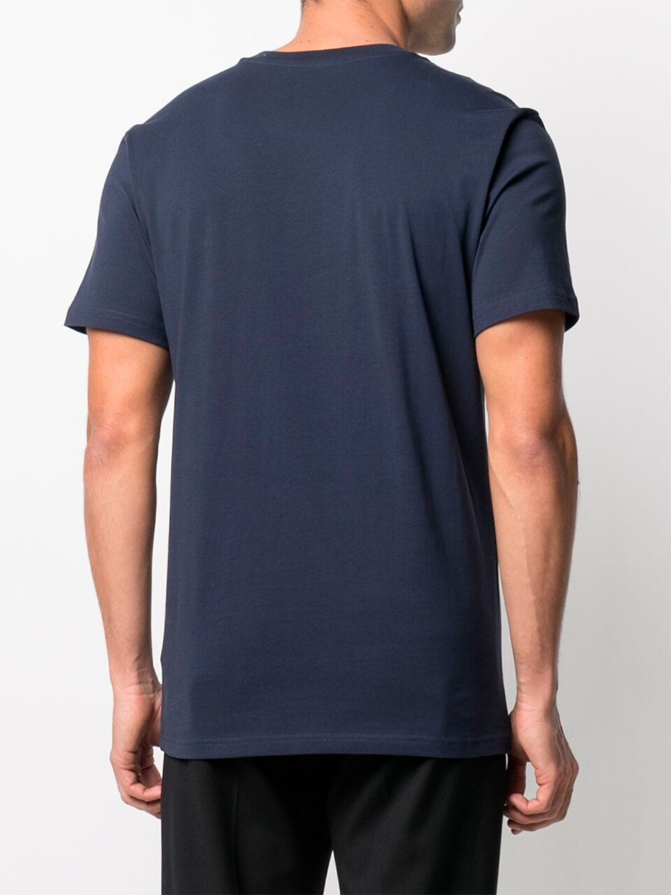Imagem de: Camiseta Moschino Azul Escuro com Logo Interrogação Dupla Azul