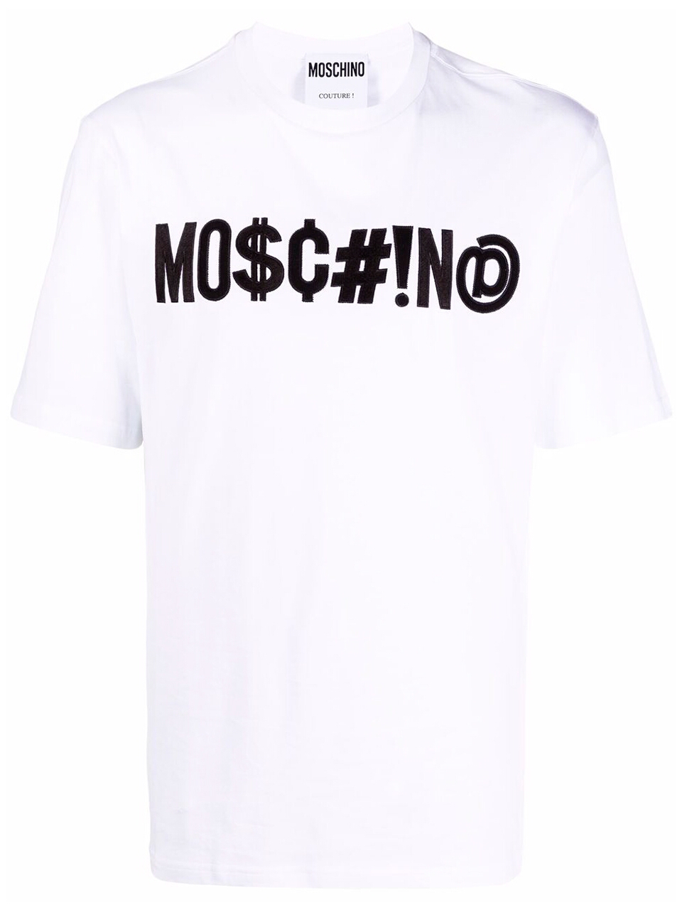 Imagem de: Camiseta Moschino Branca com Logo Symbols Preto
