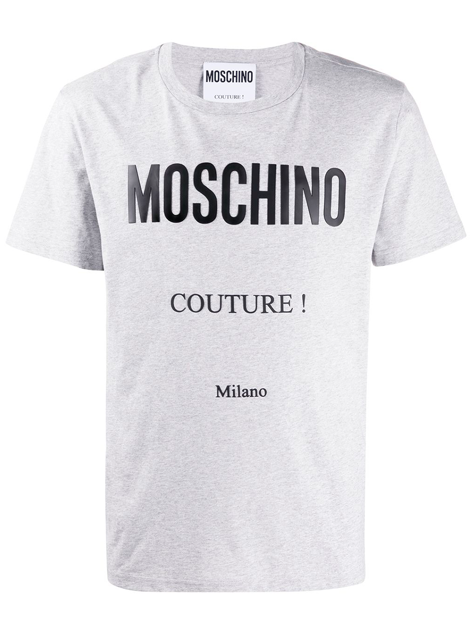 Imagem de: Camiseta Moschino Cinza com Logo Couture Preto