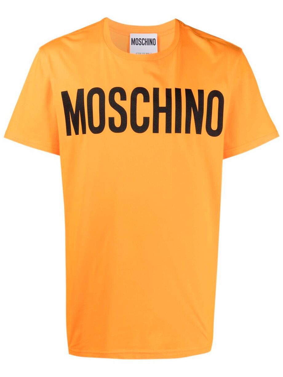 Imagem de: Camiseta Moschino Laranja com Logo Preto