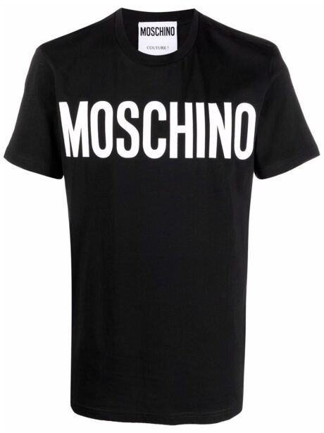 Imagem de: Camiseta Moschino Preta com Logo Branco