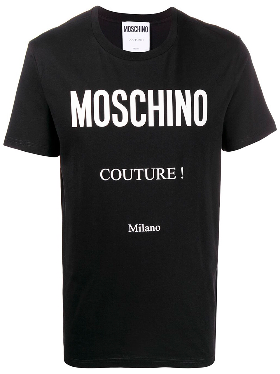 Imagem de: Camiseta Moschino Preta com Logo Couture Branco