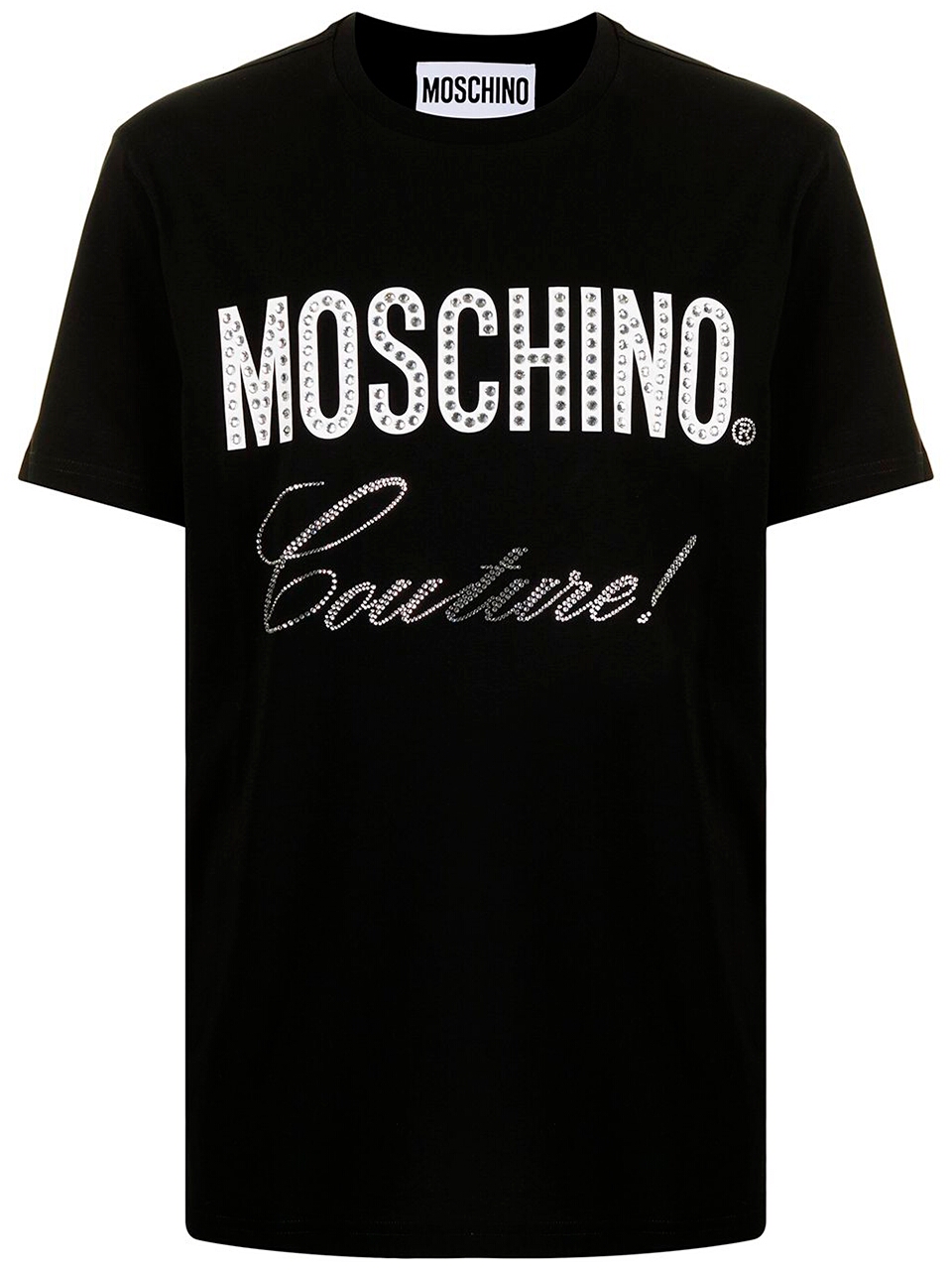 Imagem de: Camiseta Moschino Preta com Logo Cristal