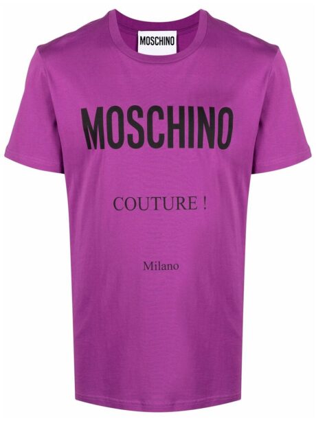 Imagem de: Camiseta Moschino Roxa com Logo Couture Preto