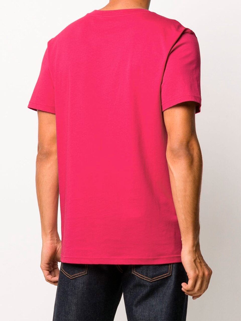 Imagem de: Camiseta Moschino Rosa Choque com Logo Preto