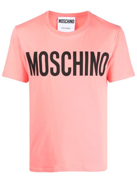 Imagem de: Camiseta Moschino Salmão com Logo Preto