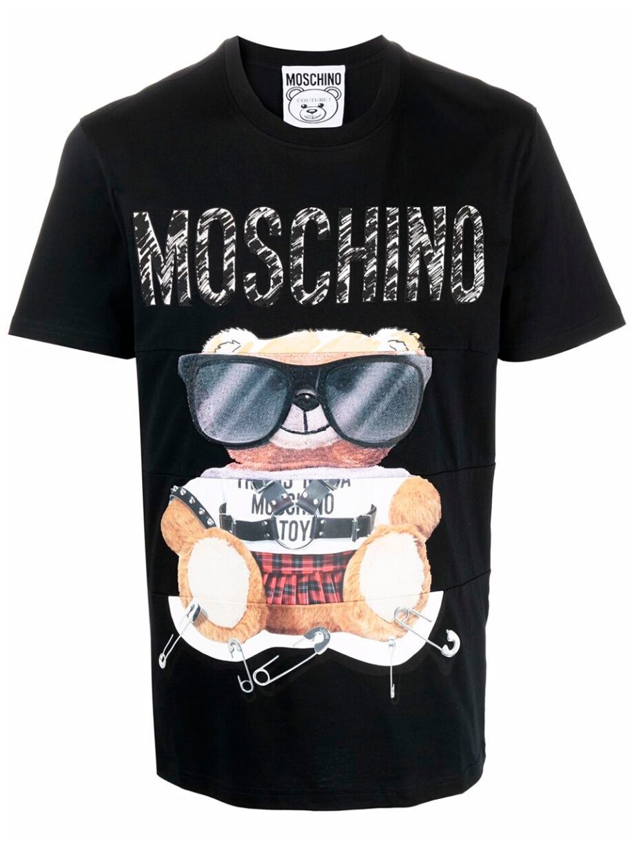Imagem de: Camiseta Moschino Teddy Bear College Preta