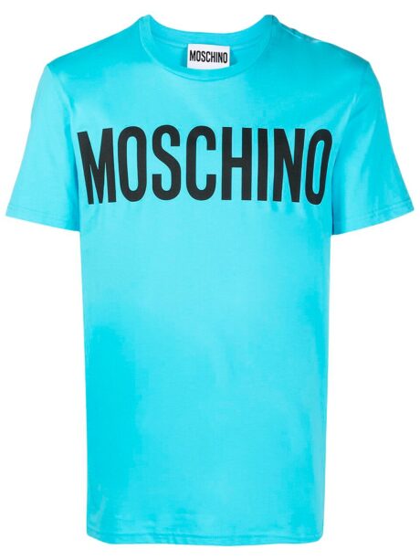 Imagem de: Camiseta Moschino Verde Água com Logo Preto