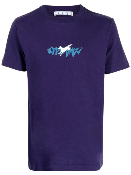 Imagem de: Camiseta Off-White Azul com Estampa Dog