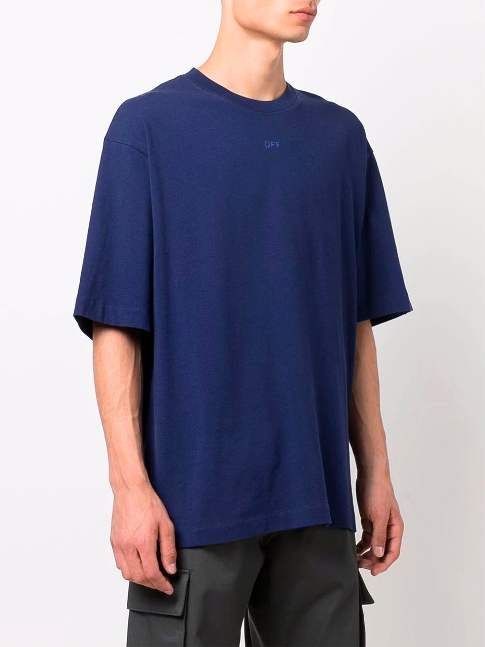 Imagem de: Camiseta Off-White Azul com Estampa Setas
