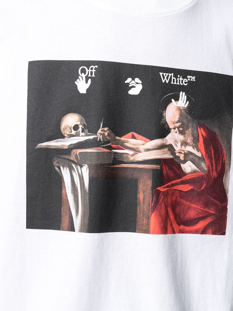 Imagem de: Camiseta Off-White Branca com Estampa Caravaggio