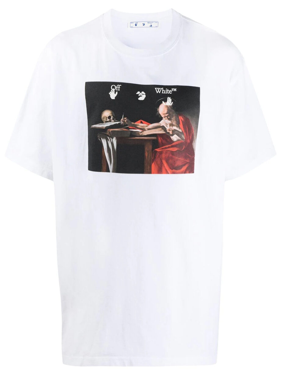 Imagem de: Camiseta Off-White Branca com Estampa Caravaggio