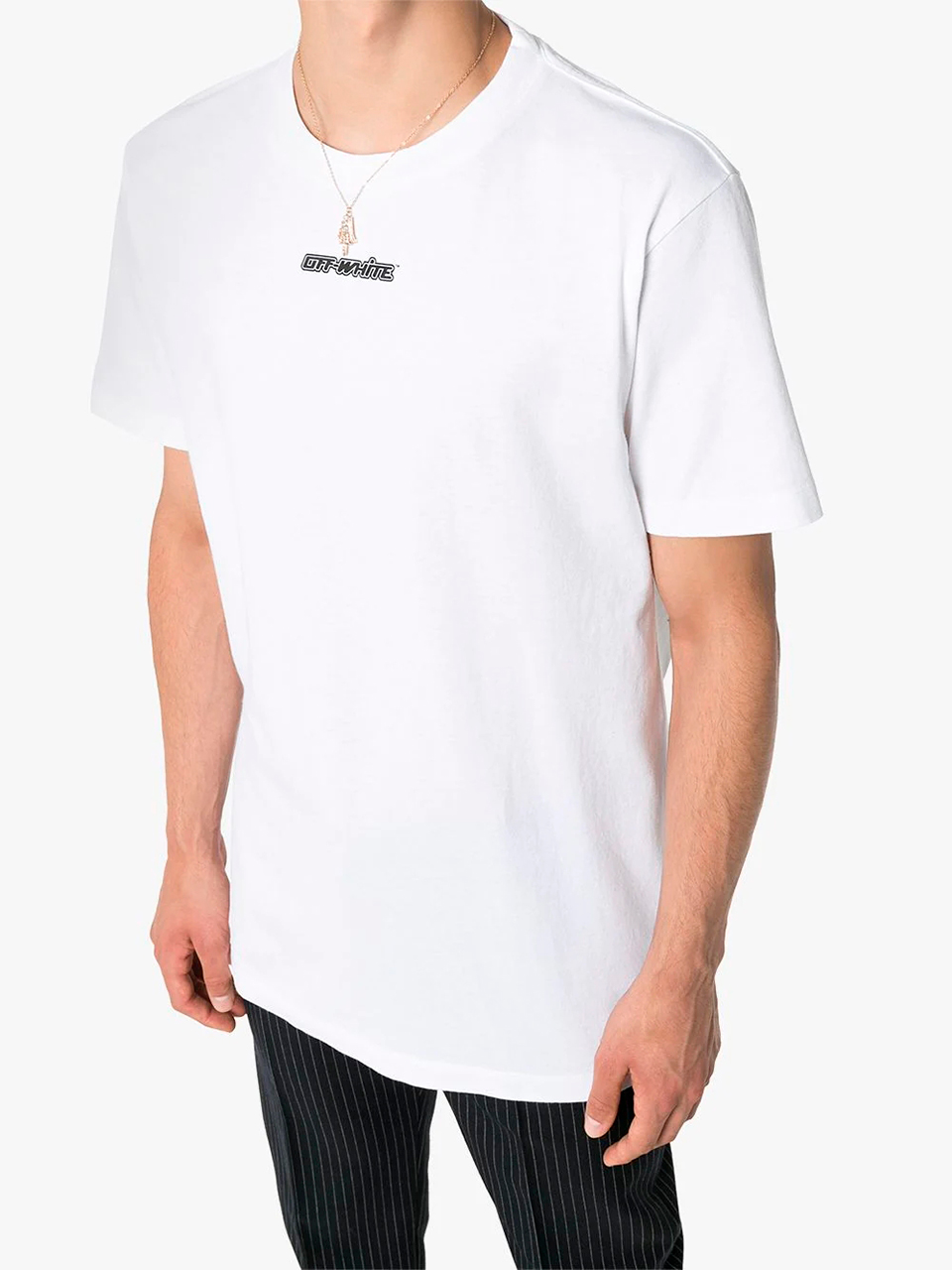 Imagem de: Camiseta Off-White Branca com Estampa Setas Azul