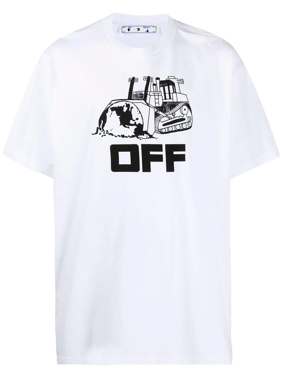 Imagem de: Camiseta Off-White Branca com Estampa Setas Preta