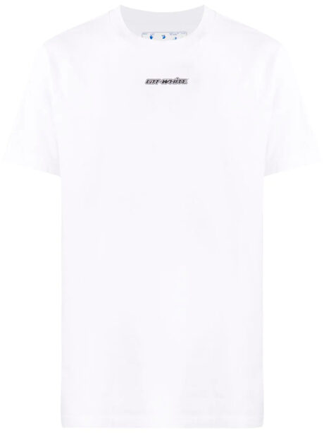 Imagem de: Camiseta Off-White Branca com Estampa Setas Rosa