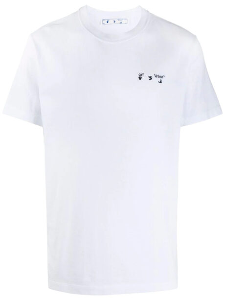 Imagem de: Camiseta Off-White Branca com Logo Bordado