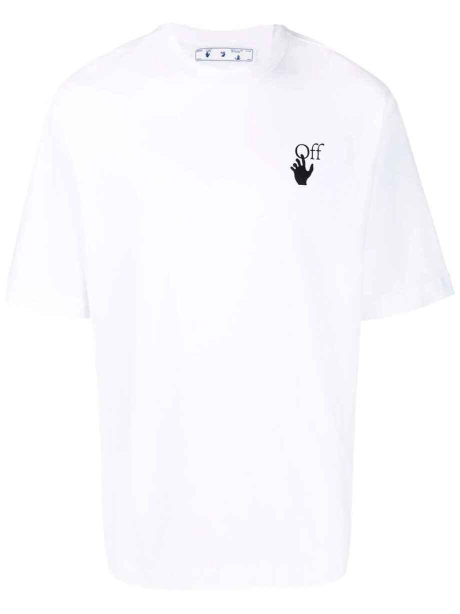 Imagem de: Camiseta Off-White Branca com Logo Hand