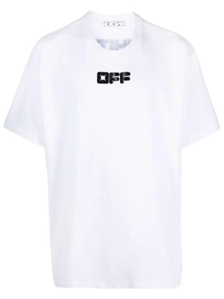 Imagem de: Camiseta Off-White Branca com Logo Preto