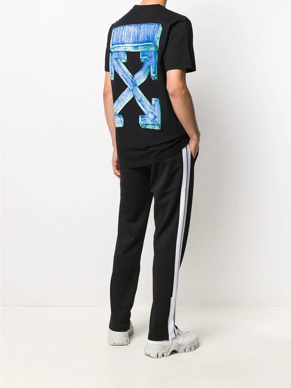 Imagem de: Camiseta Off-White Marker Arrows Preta com Estampa Azul