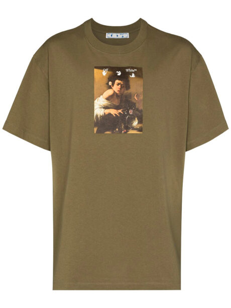 Imagem de: Camiseta Off-White Marrom com Estampa Caravaggio