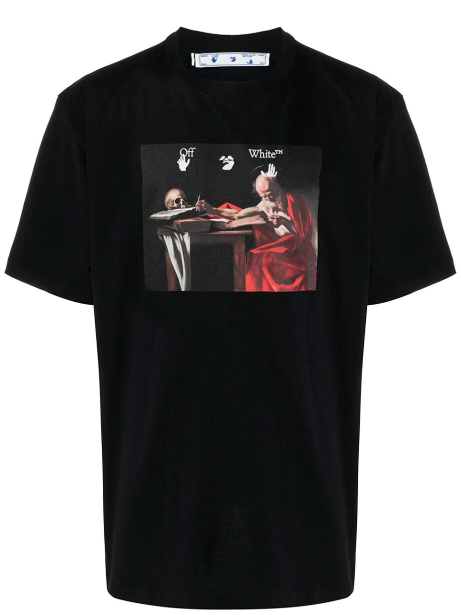 Imagem de: Camiseta Off-White Preta com Estampa Caravaggio