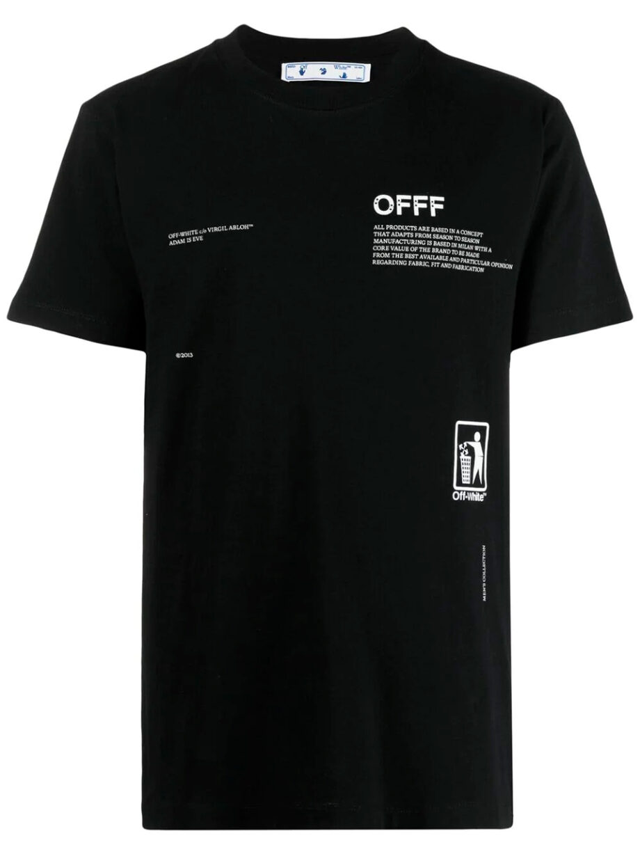 Imagem de: Camiseta Off-White Preta com Estampa Planet