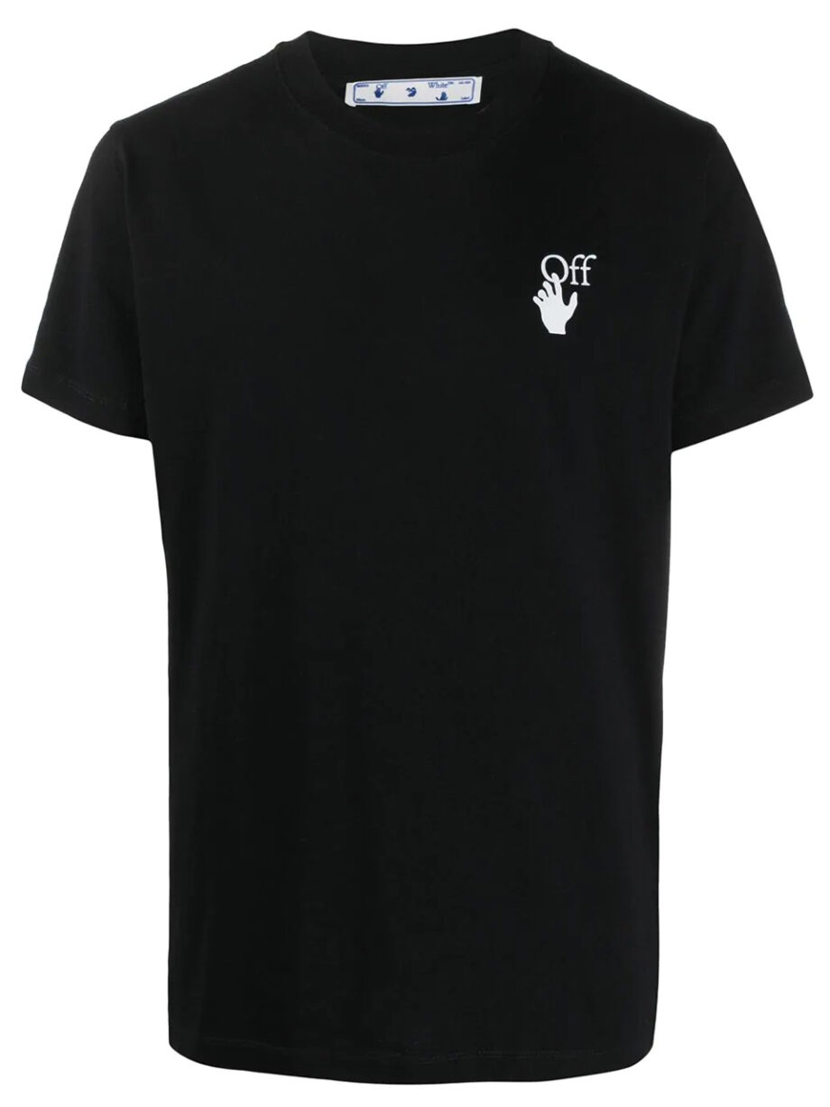 Imagem de: Camiseta Off-White Preta com Estampa Setas Riscadas