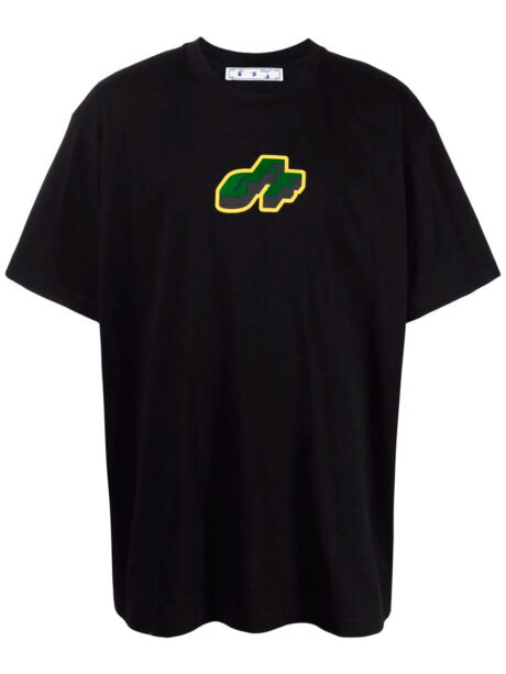Imagem de: Camiseta Off-White Preta com Estampa Verde