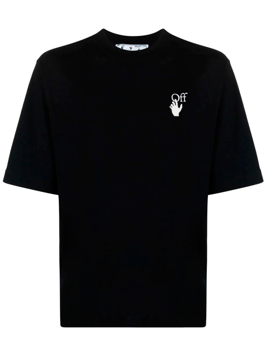 Imagem de: Camiseta Off-White Preta com Logo Hand