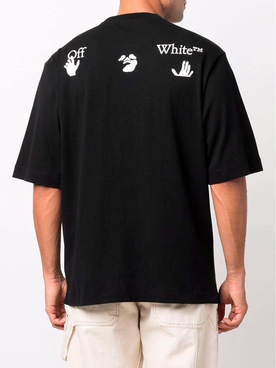 Imagem de: Camiseta Off-White Preta com Logo Hand