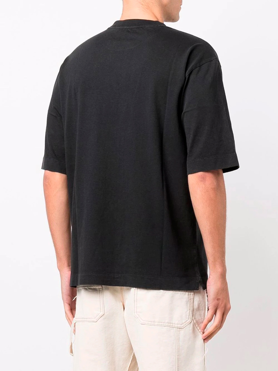 Imagem de: Camiseta Off-White Preta com Logo Hand Desbotado