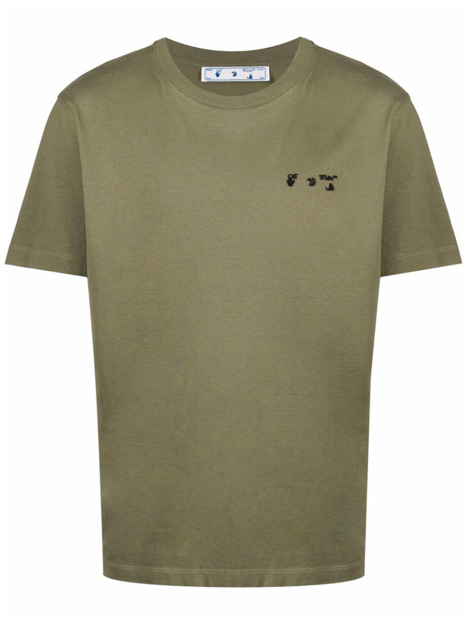 Imagem de: Camiseta Off-White Verde Musgo com Logo