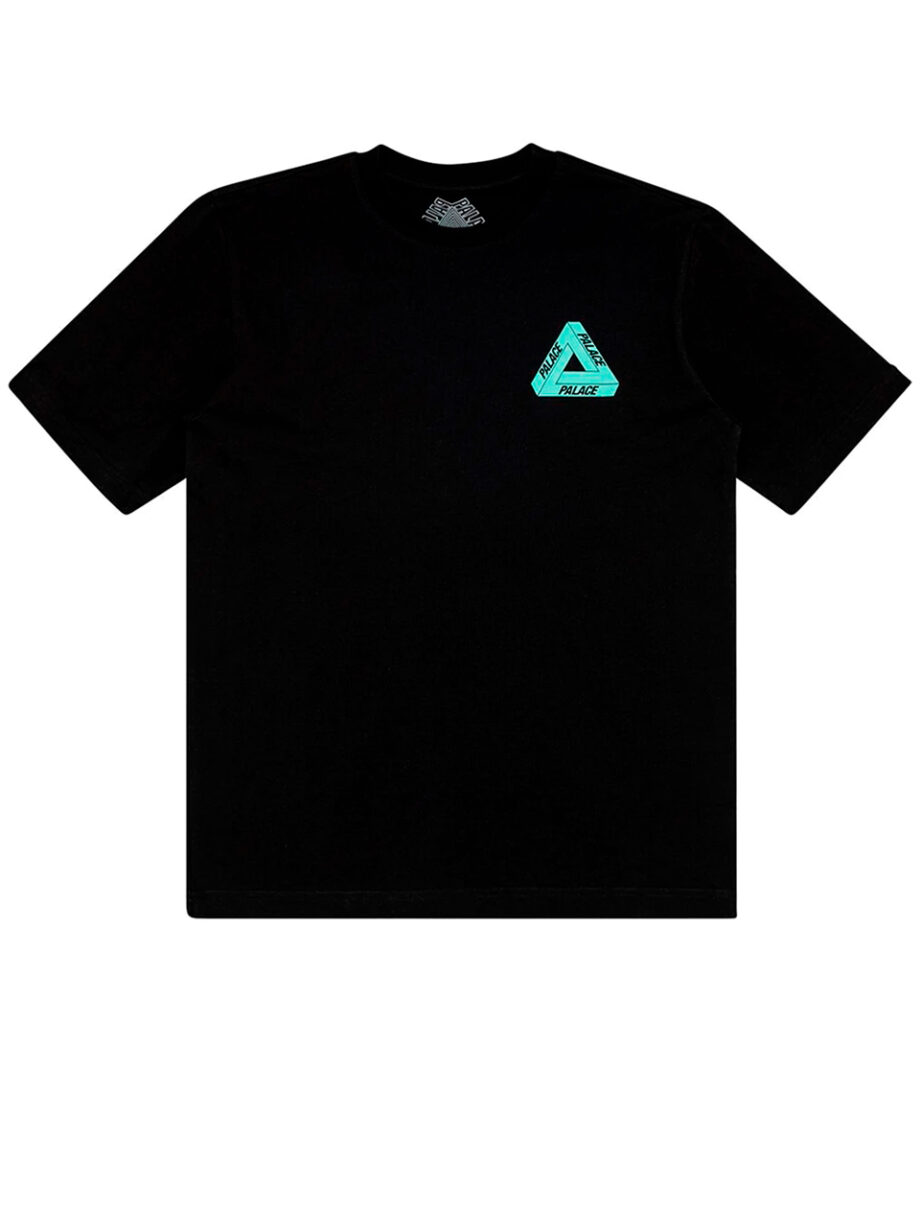 Imagem de: Camiseta Palace Preta Tri-To-Help Logo Ciano