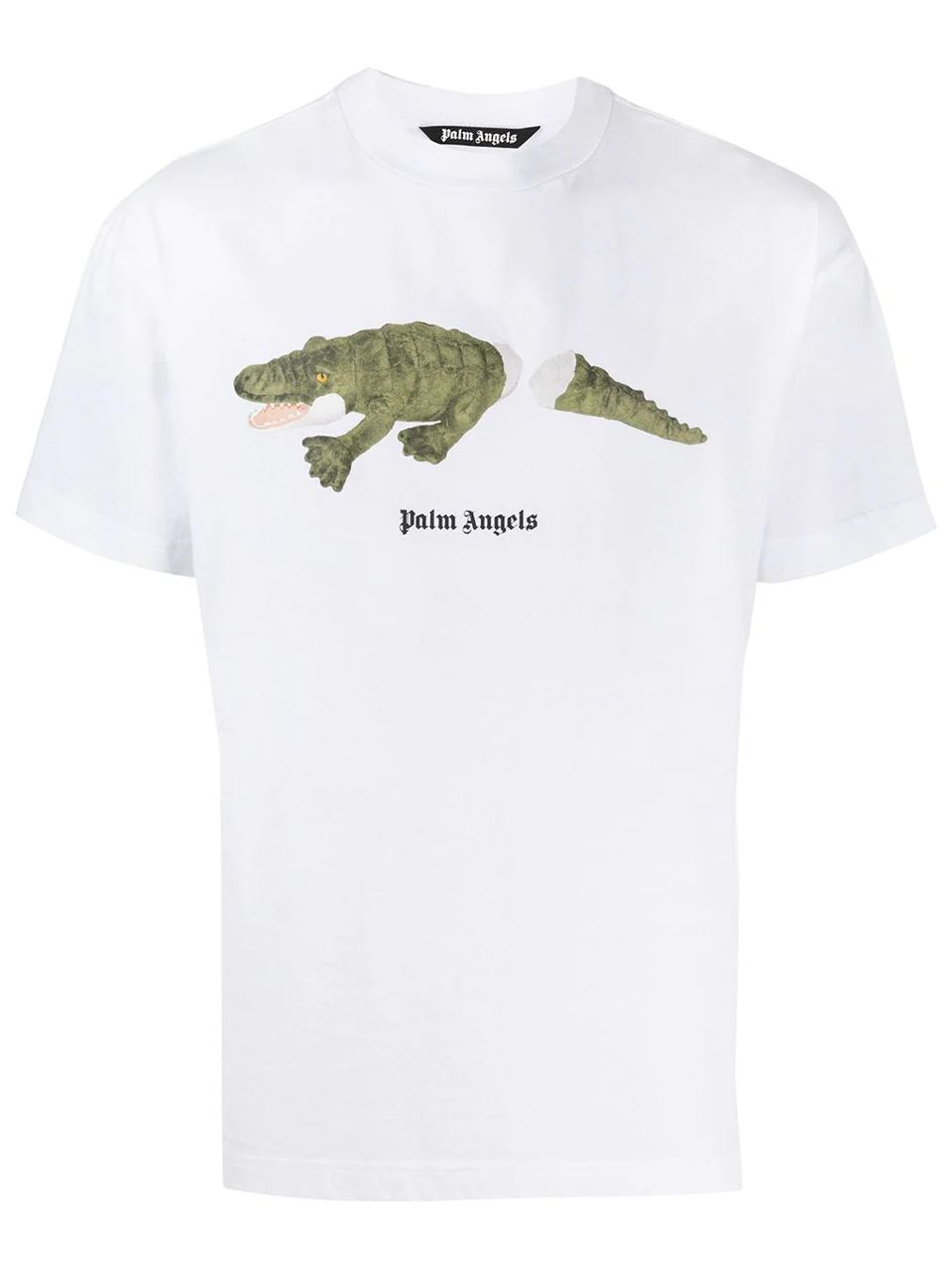Camiseta Palm Angels Crocodilo Branca com Logo - SuaGrife